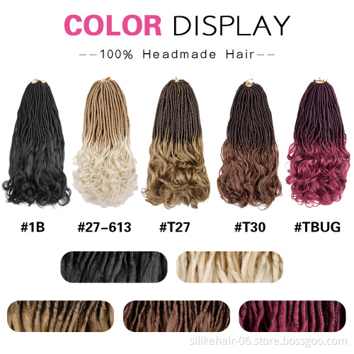 Faux Locs straight Curls Ends Soft22inch Pre-Twisted Curly Goddess Locs Crochet Hair KINKY Crochet Hair Synthetic hair extension